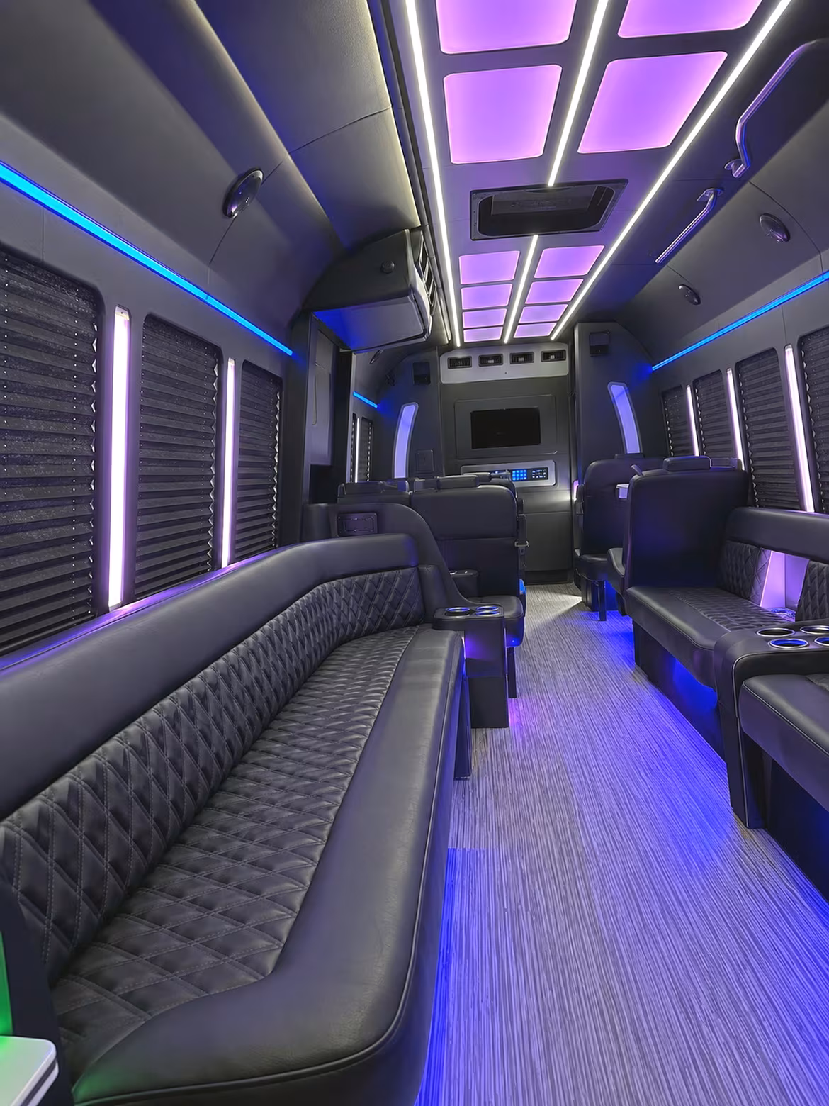 Nashville Birthday, Sweet 16, & Quinceañera Transportation party bus interior